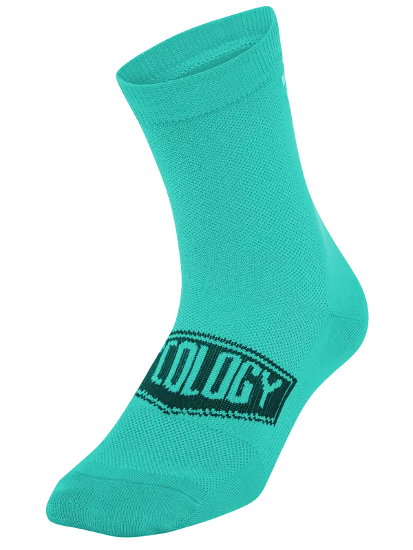 CYCOLOGY AQUA REFLECTIVE LOGO CYCLING SOCKS