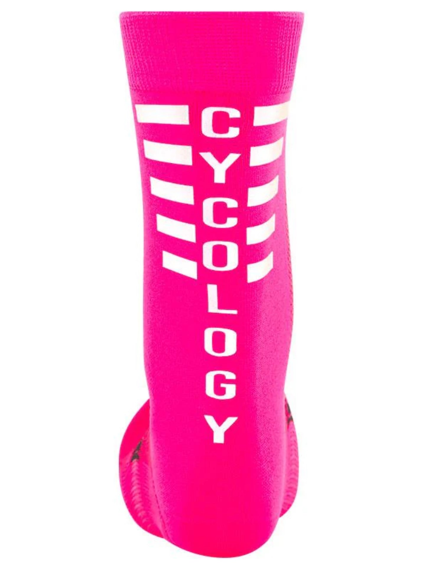 CYCOLOGY PINK REFLECTIVE LOGO CYCLING SOCKS