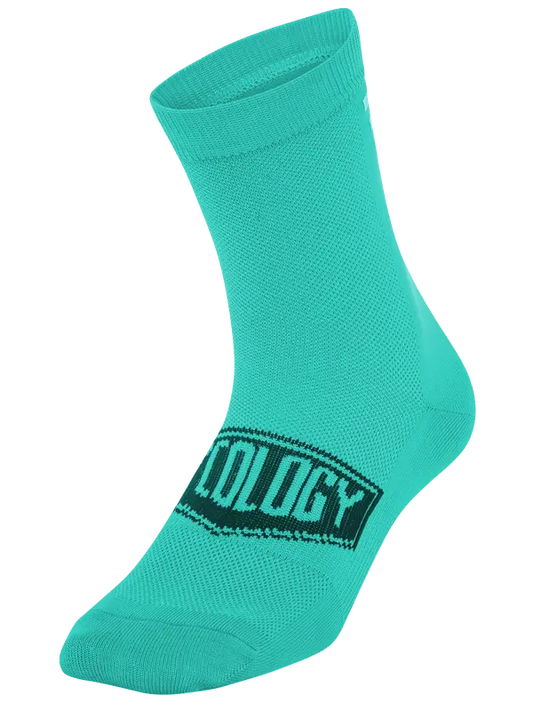 CYCOLOGY AQUA REFLECTIVE LOGO CYCLING SOCKS