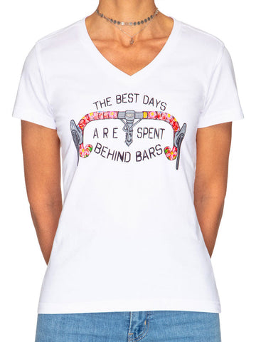 BEST DAYS BEHIND BARS WOMEN'S T SHIRT WHITE