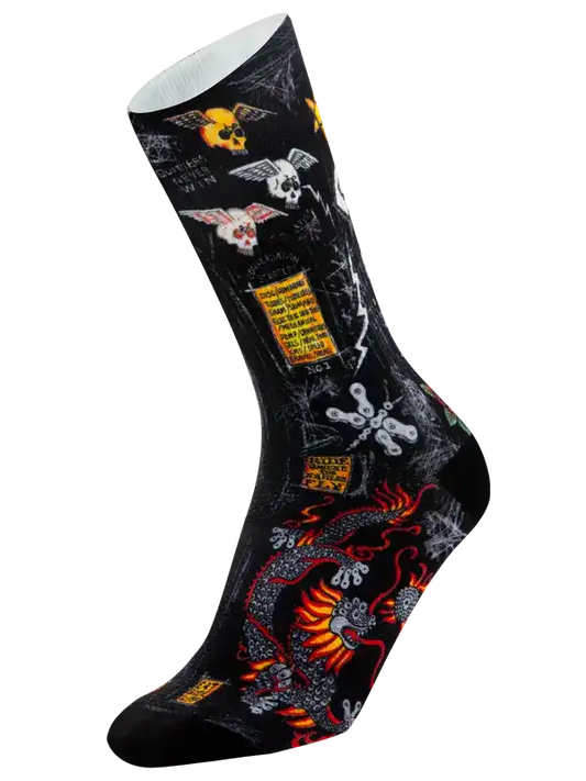 CITY OF ANGELS BLACK CYCLING SOCKS - LONG
