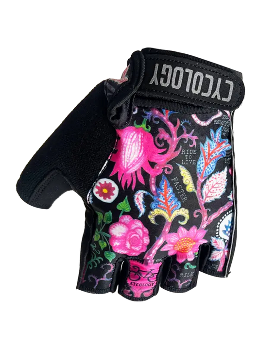 SECRET GARDEN BLACK CYCLING GLOVES