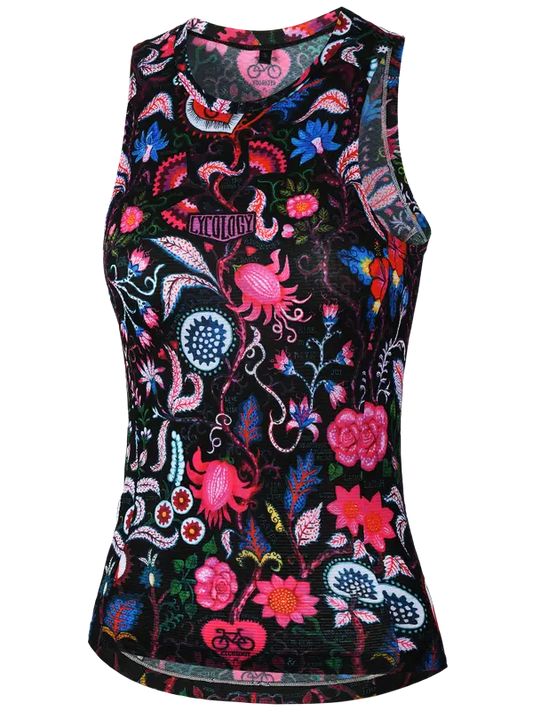 SECRET GARDEN WOMEN'S SLEEVELESS BASE LAYER BLACK