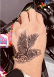 BIRD　鳥　BLACK　TATTOO STICKER (Temporary tattoo)
