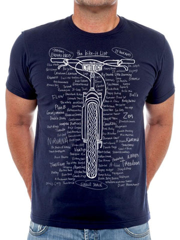 Bike It List Navy Mens Cycling T shirt | Cycology Clothing 