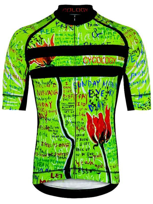 Bike Nirvana Mens Lime Cycling Jersey | Cycology Clothing
