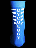 CYCOLOGY BLUE REFLECTIVE LOGO CYCLING SOCKS