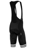 Cycology Mens Black Logo White Stripe Cycling Bib Shorts | Cycology