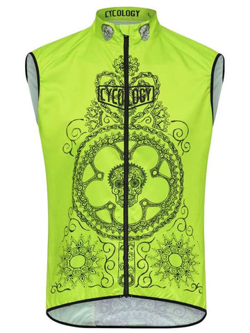 Day of the Living Lime Mens Lightweight Cycling Gilet | Cycology  AUS