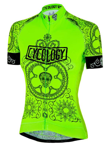Day of the Living Lime Womens Cycling Jersey | Cycology Clothing