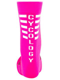 CYCOLOGY PINK REFLECTIVE LOGO CYCLING SOCKS