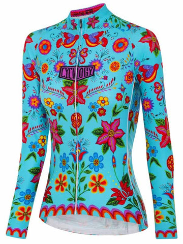 Frida (Aqua) Women's Long Sleeve Jersey