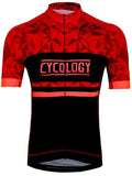 Geometric Red Mens Short Sleeve Cycling Jersey