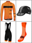 Inspire Mens Long Sleeve Orange Cycling Jersey | Cycology Clothing