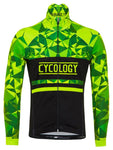 Geometric Lime Mens Windproof Cycling Jacket | Cycology Clothing