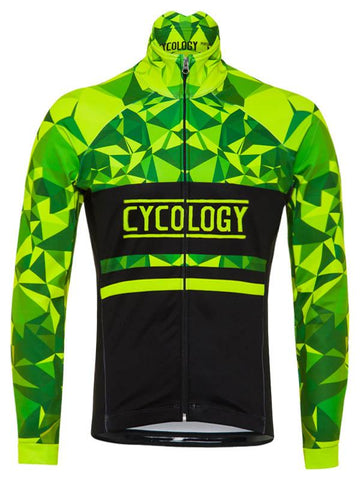 Geometric Lime Mens Windproof Cycling Jacket | Cycology Clothing