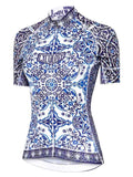 Majolica Womens Blue and White Short Sleeve Cycling Jersey | Cycology Clothing
