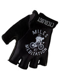 Miles are my Meditation Black Cycling Gloves | Cycology Clothing