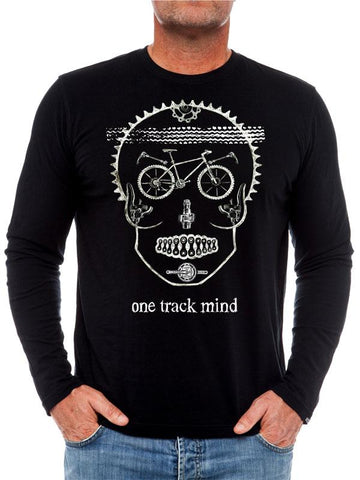 One Track Mind Mens Black Long Sleeve Cycling T shirt