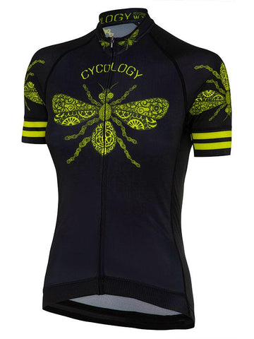 Queen Bee Womens Black Cycling Jersey | Cycology Clothing