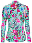 Secret Garden (Aqua) Women's Long Sleeve Jersey