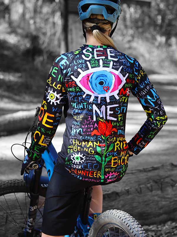 SEE ME (BLACK) WOMEN'S LONG SLEEVE MTB JERSEY