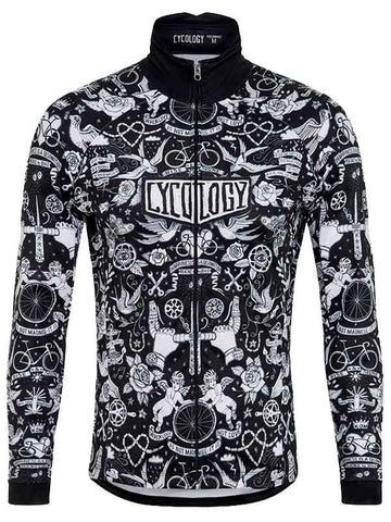 Velo Tattoo Mens Black Windproof Cycling Jacket | Cycology Clothing
