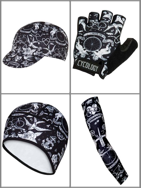 Velo Tattoo Black Cycling Gloves サイクリンググローブ